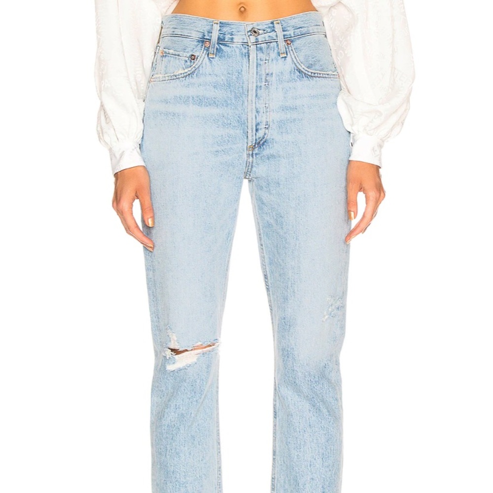 AGOLDE Riley Straight Ripped Light jeans